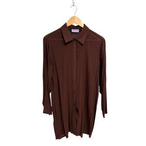 Sun Covers women's shirt dress Brown collared long sleeve size S